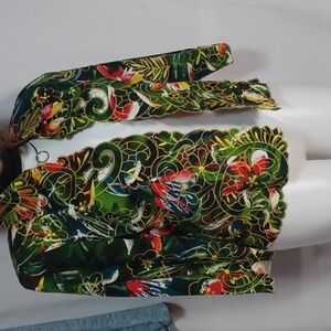 TRENZ by Theresa Renz tropical color top size XL